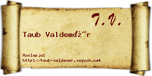 Taub Valdemár névjegykártya